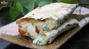 Лаваш на мангале с ветчиной и сыром Рецепт